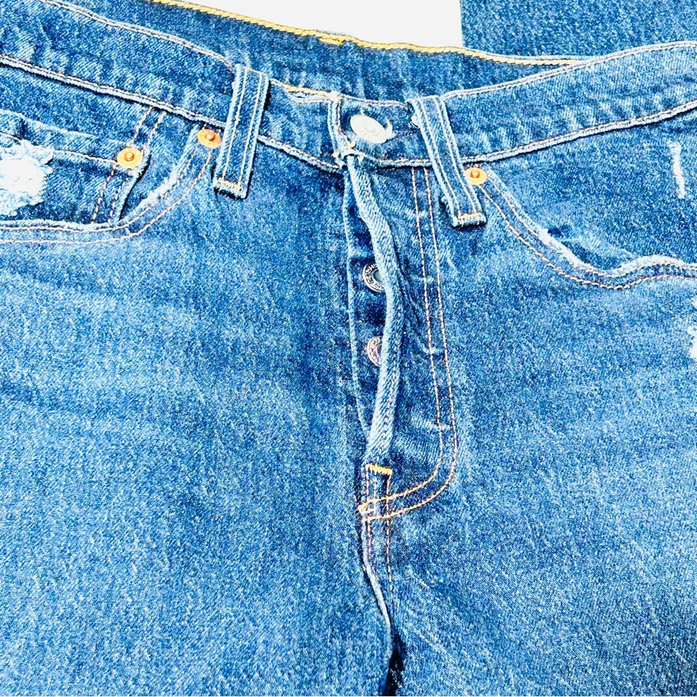 Levi’s jeans 501 Buttonfly skinny jeans high rise distressed women size 26 - Picture 5 of 10